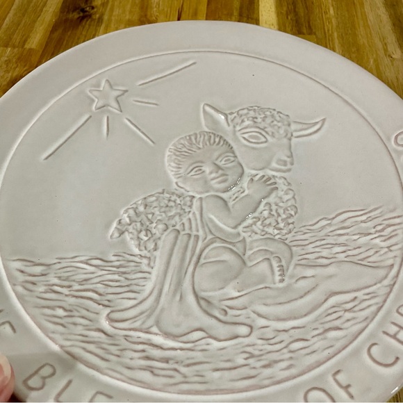 Frankoma The Blessing of Christmas Plate Pottery Wall Decor Christmas Vintage - Picture 3 of 6